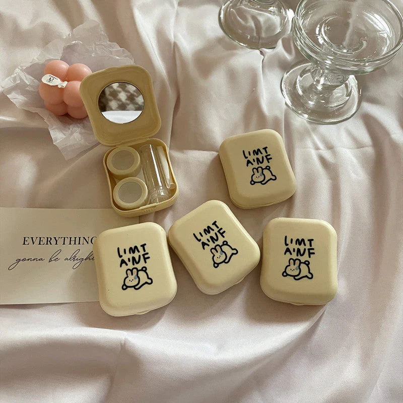 Korean Style Sweet Girly Colored Contact Lens Case - Roseibase