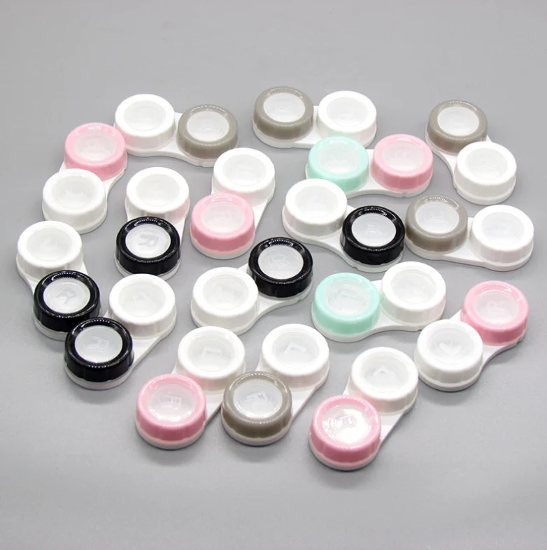 Double Color Transparent Multicolor Colored Contact Lens Case - Roseibase