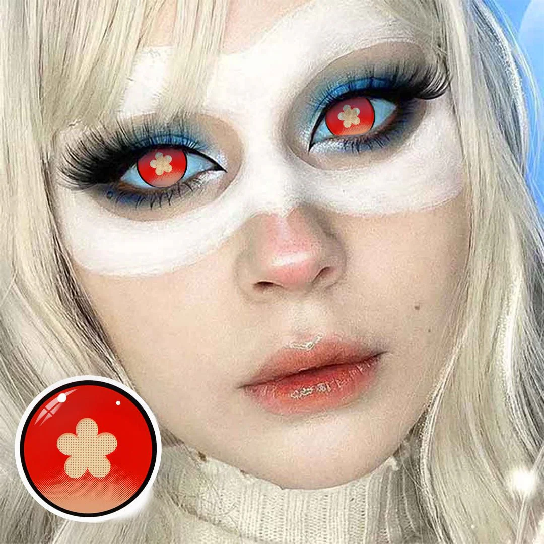 Cosplay Genshin Impact Hutao Red Colored Contact Lenses - Roseibase