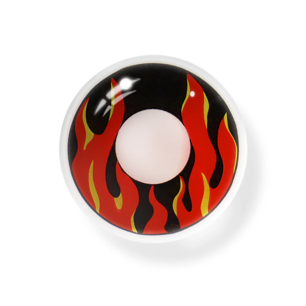 Cosplay Burning Flame Red Colored Contact Lenses - Roseibase