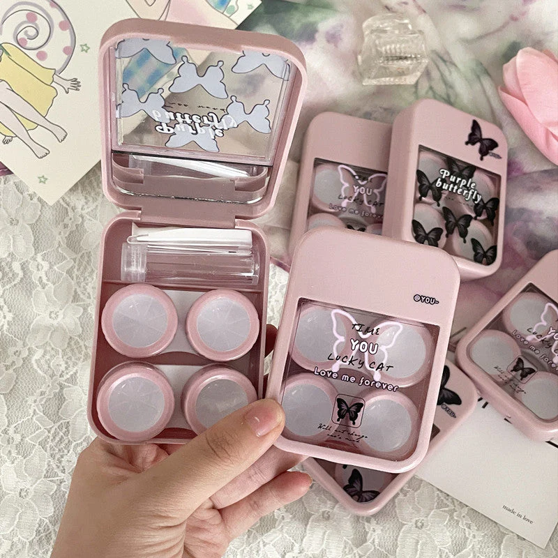 Cool Butterflies Colored Contact Lens Case - Roseibase