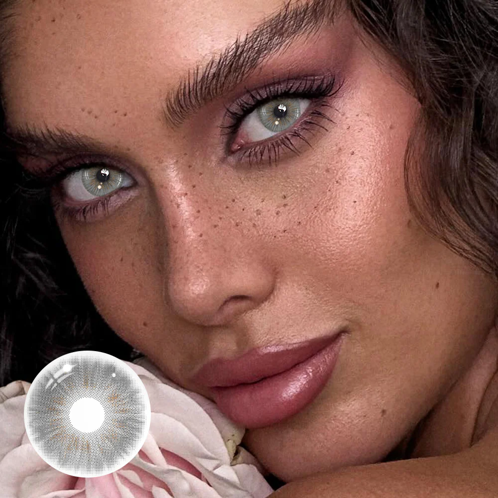 Clover Shining Gray Colored Contact Lenses - Roseibase