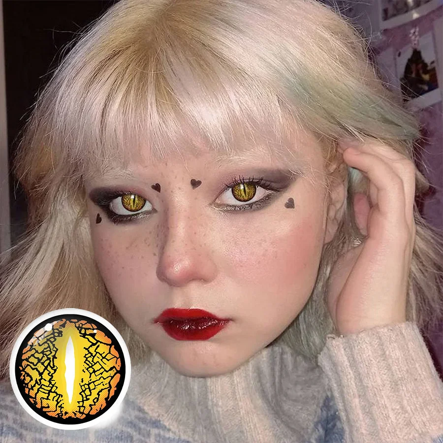 Halloween LizardEye Brown Colored Contact Lenses - Roseibase