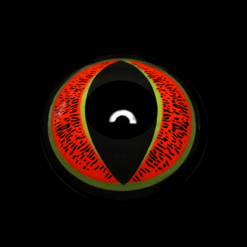 Cosplay Leopard Cat's Eye Red Colored Contact Lenses - Roseibase