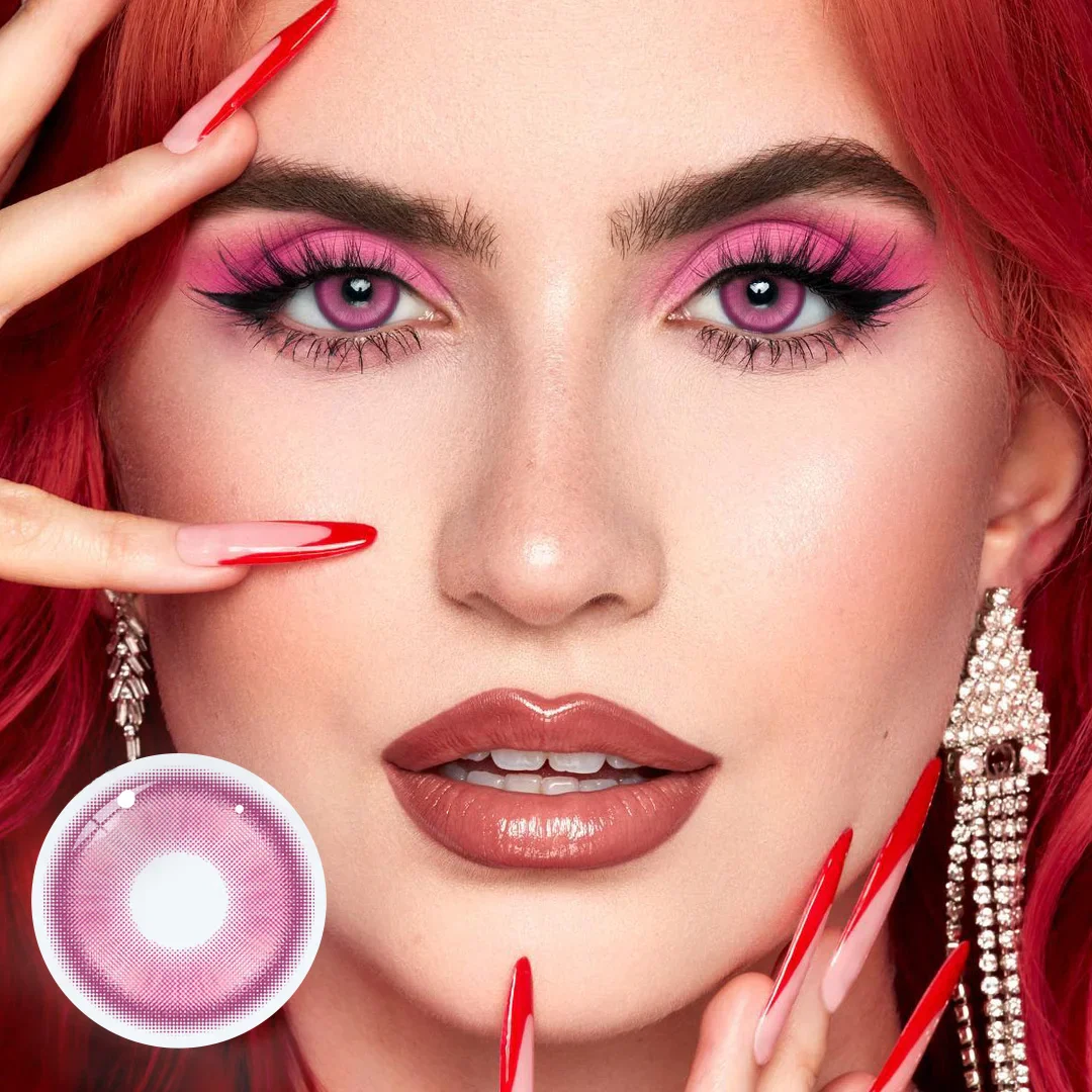 Cosplay Fairy Rose Pink Colored Contact Lenses - Roseibase