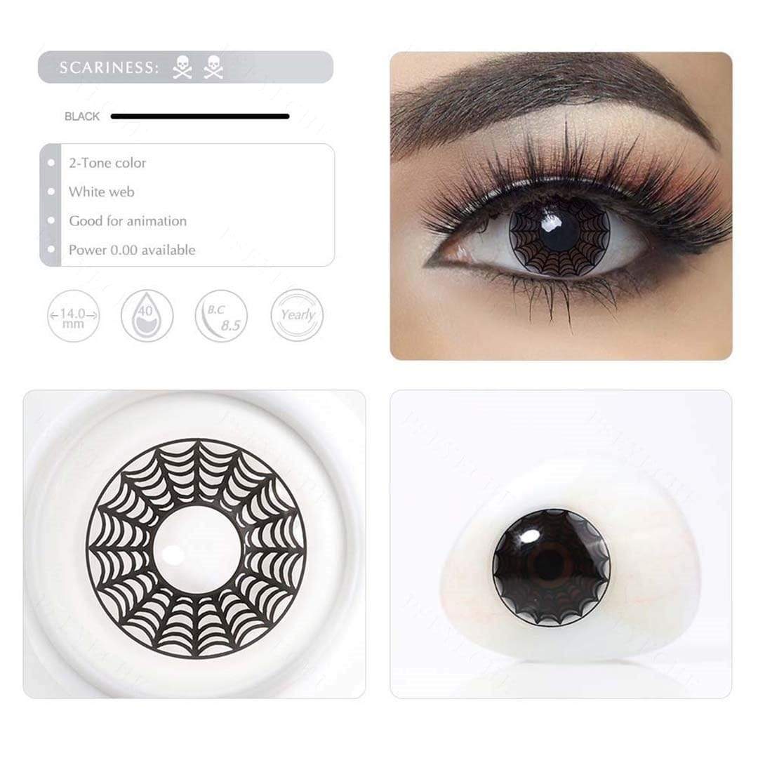 Halloween SpiderWeb White Colored Contact Lenses - Roseibase