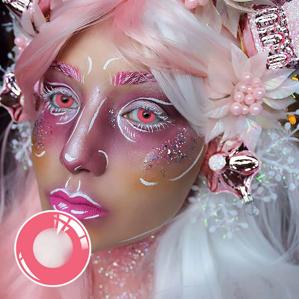 Cosplay Powdery Violet Block Pink Colored Contact Lenses - Roseibase