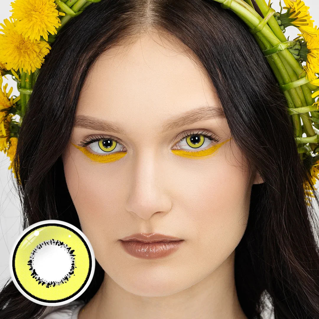 Cosplay Element Yellow Prescription Colored Contact Lenses - Roseibase
