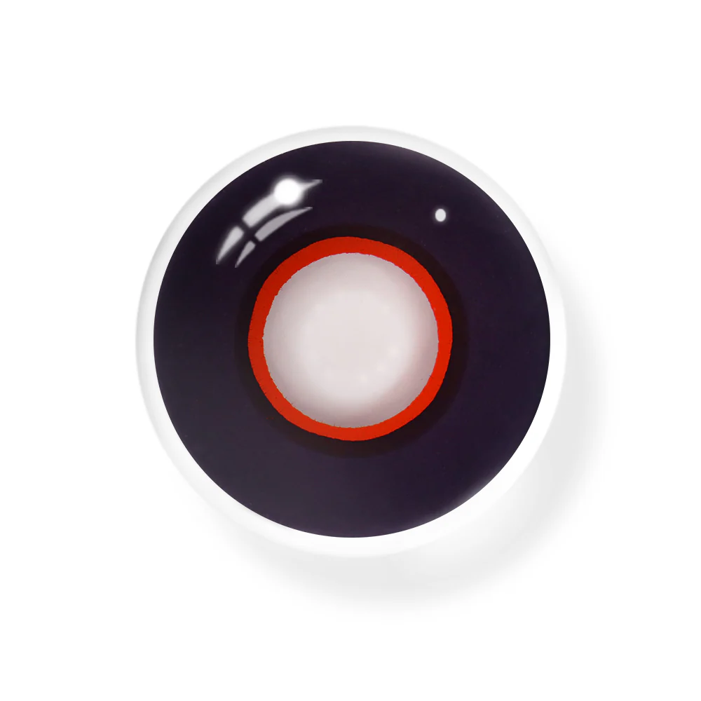 Cosplay Circle Line Black Red Colored Contact Lenses - Roseibase