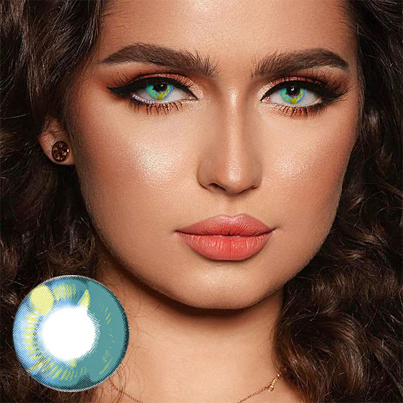 Cosplay Anime Green Prescription Colored Contact Lenses - Roseibase