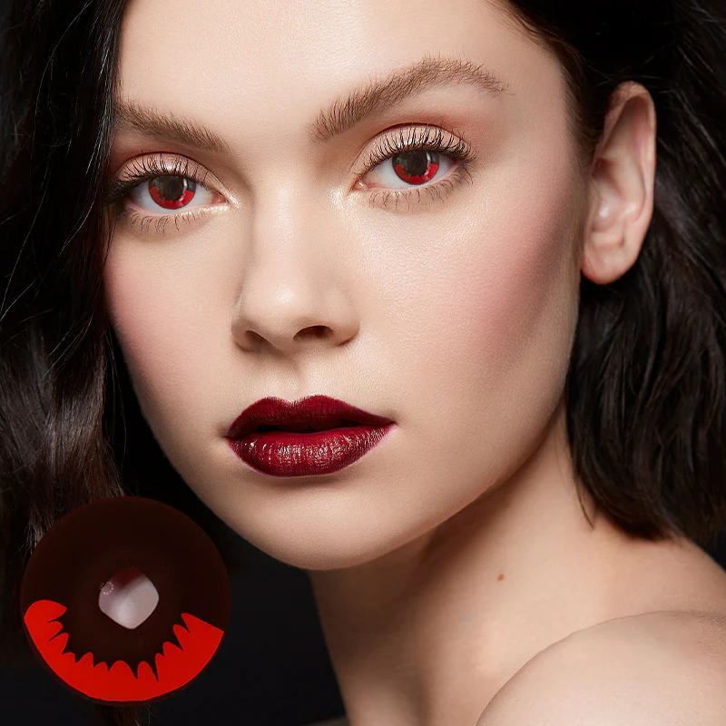 Cosplay KamadoTanjirou Red Colored Contact Lenses - Roseibase