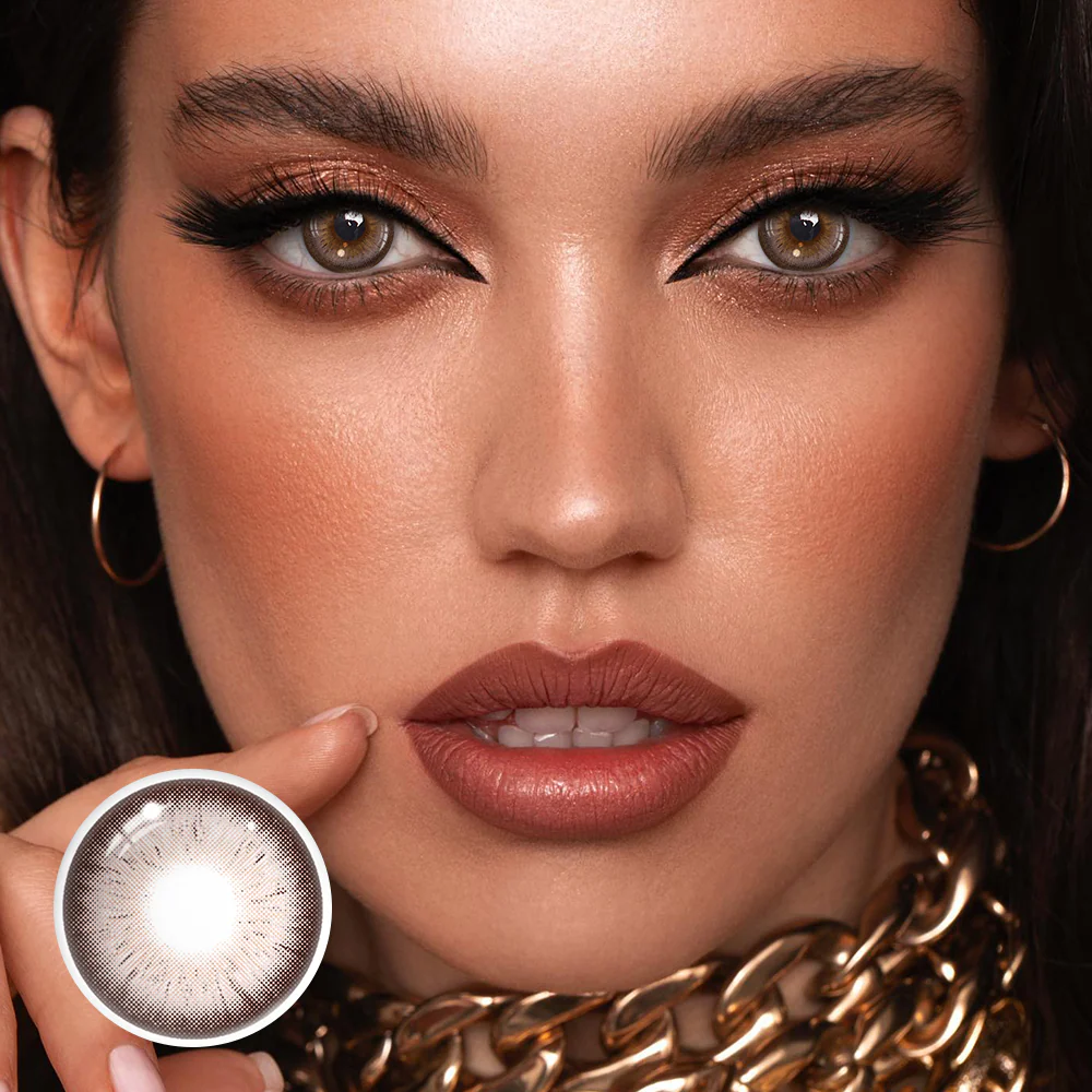 Laurel Pink Brown Prescription Colored Contact Lenses - Roseibase