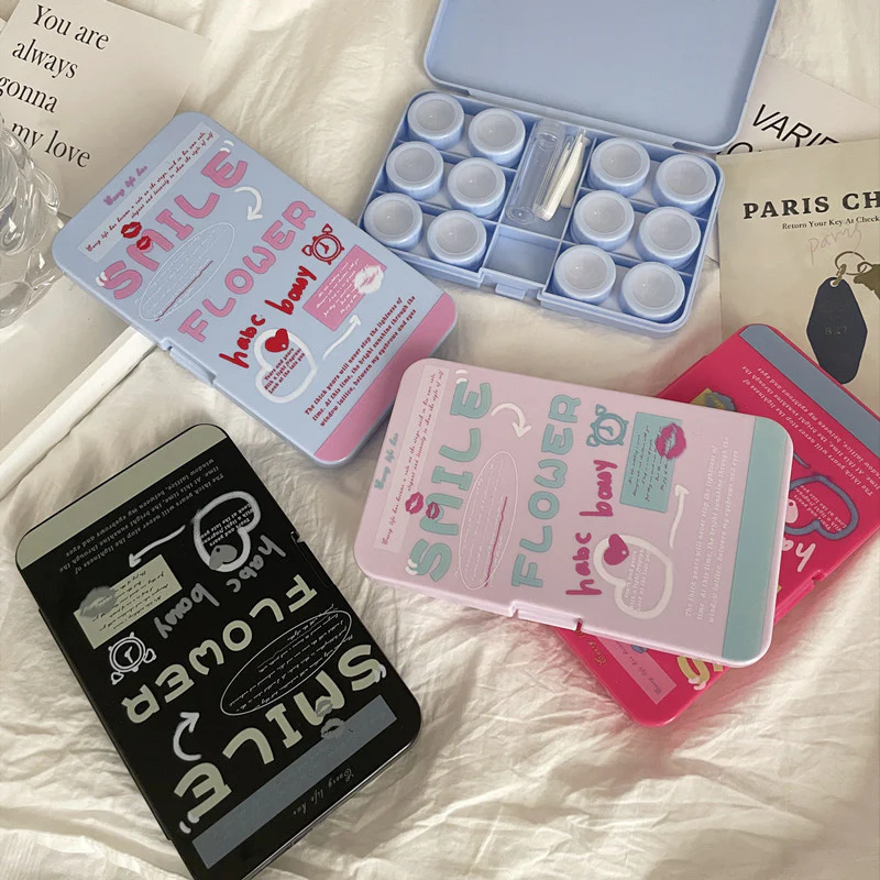 American Creative Text Colored Contact Lens Case - Roseibase