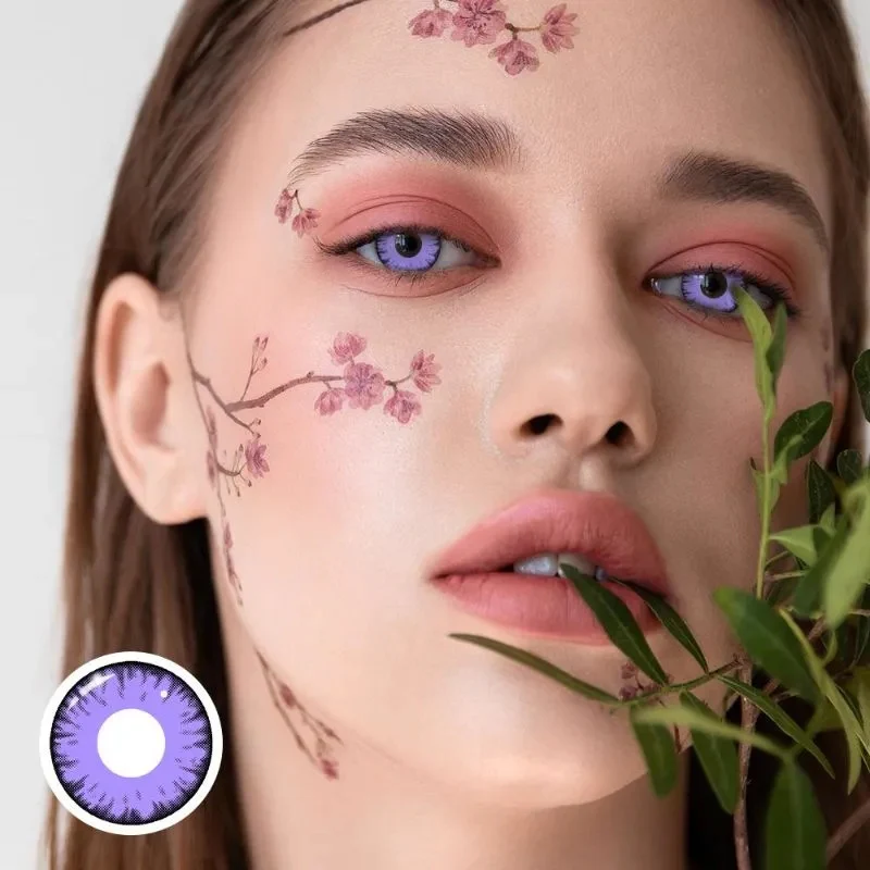 Cosplay Lucifer's Eye Purple Prescription Colored Contact Lenses - Roseibase