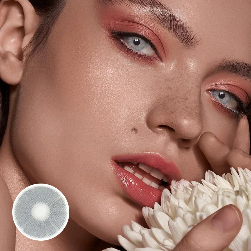 Clover Grey Prescription Colored Contact Lenses - Roseibase