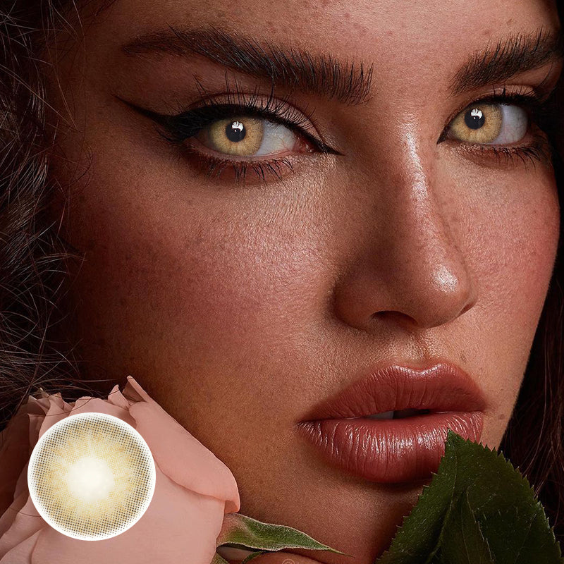 Hesper Brown Prescription Colored Contact Lenses - Roseibase