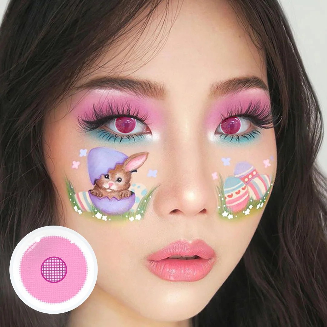 Cosplay Demon Slayer Rose Bloom Pink Colored Contact Lenses - Roseibase