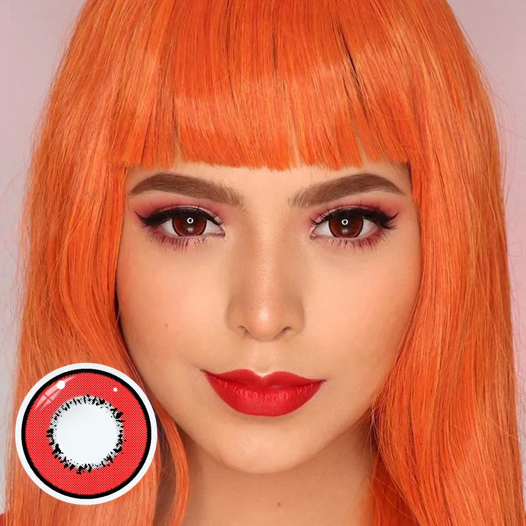 Cosplay Element Red Prescription Colored Contact Lenses - Roseibase