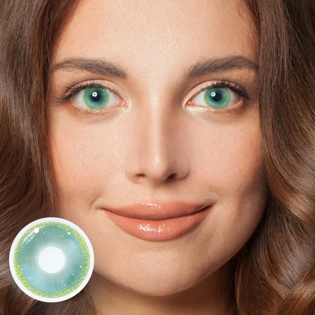 Cosplay Gold Rim Green Colored Contact Lenses - Roseibase