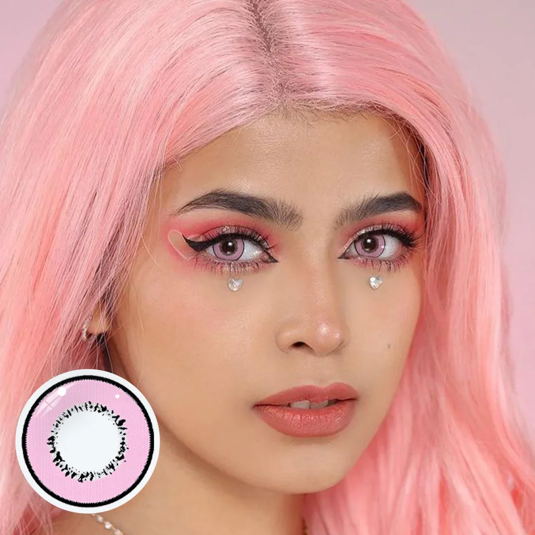 Cosplay Element Pink Prescription Colored Contact Lenses - Roseibase