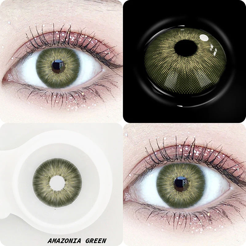 Amazonia Green Prescription Colored Contact Lenses - Roseibase