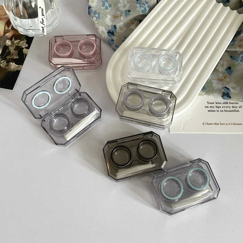 Ins Mini Simple Colored Contact Lens Case - Roseibase