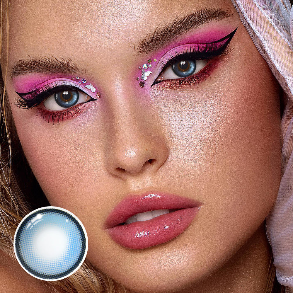 Bibab Blue Prescription Colored Contact Lenses - Roseibase
