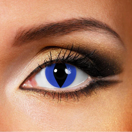 Cosplay Cat Eye Blue Colored Contact Lenses - Roseibase
