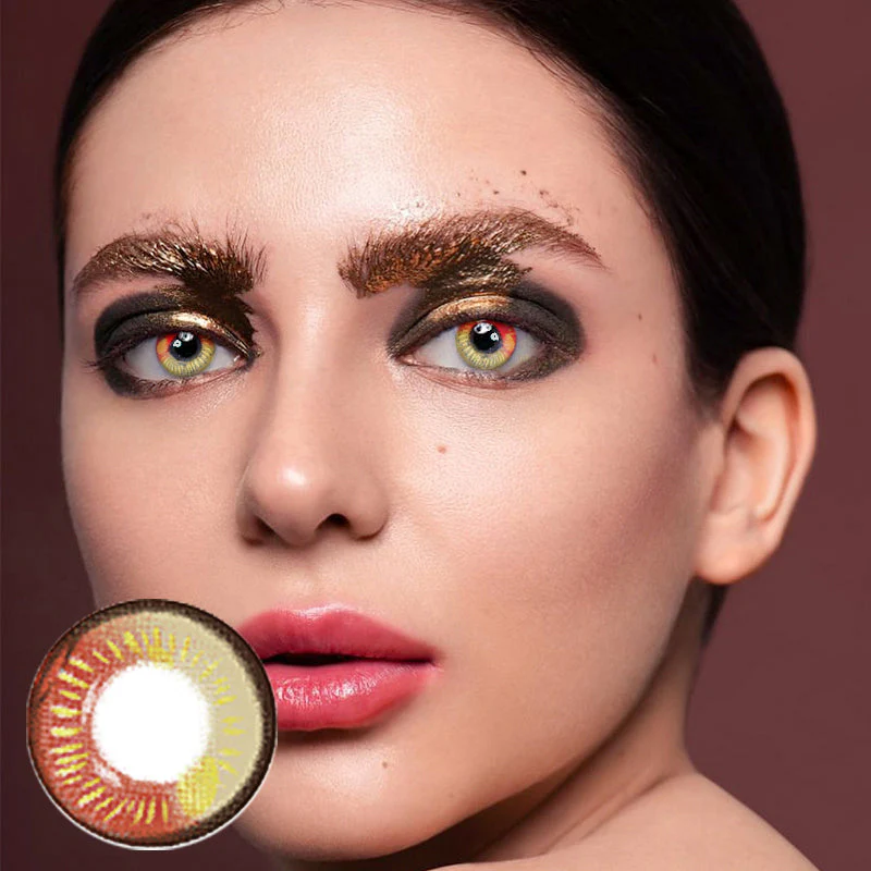 Cosplay Anime red brown Prescription Colored Contact Lenses - Roseibase